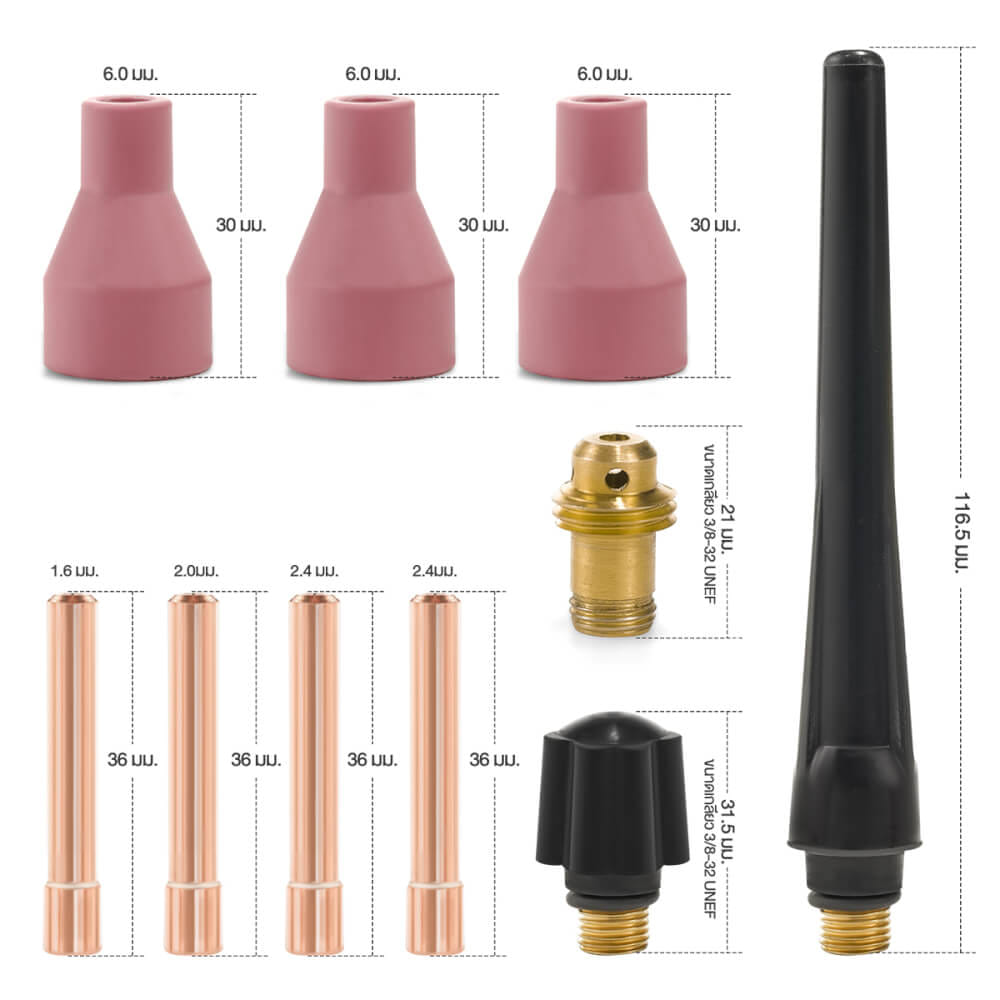 สายเชื่อมอาร์กอน TIG พร้อมหัว DELTON รุ่น TG-004M ความยาว 4 เมตร_6